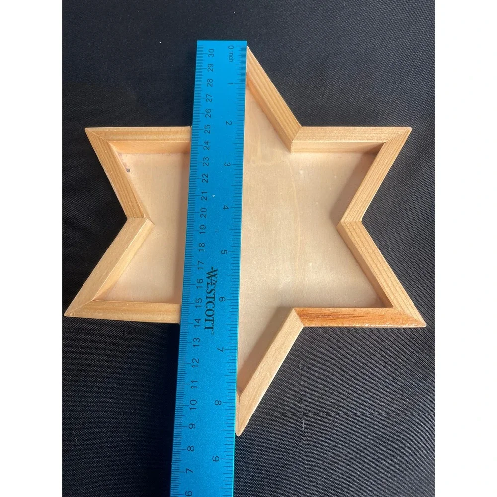 Wooden Star Tray Trinket Dish Jewelry‎ Organizer Star of David Jewish Judaic